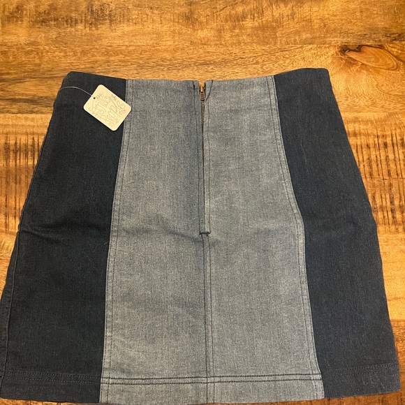 Free People Two Tone Denim Skirt - Picture 4 of 4